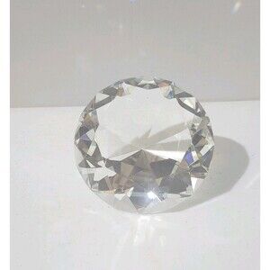 Crystal Diamond Cut Chaton Paper Weight 5"x3" EUC
